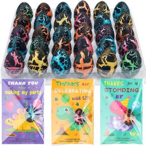 ANPHILE Dinosaur Party Favors - Dinosaur Birthday Party Supplies - 30 Pack Hatching Dinosaur Eggs with Cards Bulk - Novelty Dinosaur Birthday Party Decorations for Kids