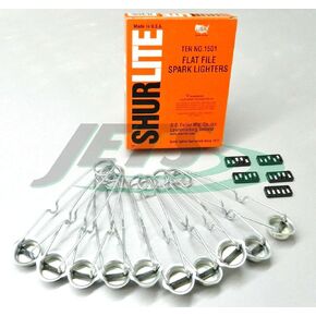 10 Shurlite Single Strikers Spark Lighters with 25 Flints Welding Torch Igniters