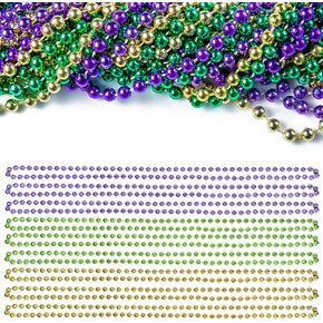 36pcs Mardi Gras Bead Necklace Bulk 33" Multi Colorful Carnival Necklaces for Venetian Mardi Gras Themed Party Favors Costume Jewelry Necklace