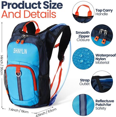 Shinylin 2 Pcs Kids Hydration Hiking Backpack in Saudi Arabia