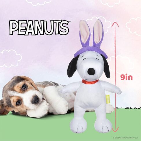 Peanuts for Pets Easter 9" Snoopy Bunny Ears Plush Squeaker Pet Toy | Dog Toys, Snoopy with Easter Bunny Ears| Easter Dog Gifts | Snoopy Toys for Dogs in Kuwait