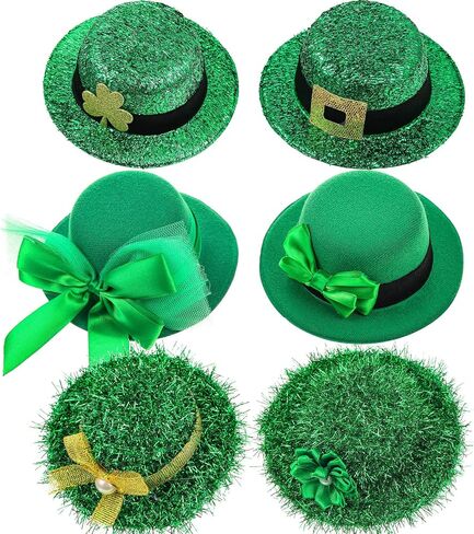 6 Pieces St. Patrick's Day Party Hat Hairpins Leprechaun Hats Mini Hat Hair Clips Irish Green Accessories for Women Girls, St. Patrick's Day Decorations in Saudi Arabia