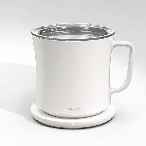 Smug, up to 149℉ Coffee Mug Warmer & Mug & pctg Lid Set, self Heated Cup with Wireless Charging Function, Office/Home for Desk. (Grande Black) in Saudi Arabia
