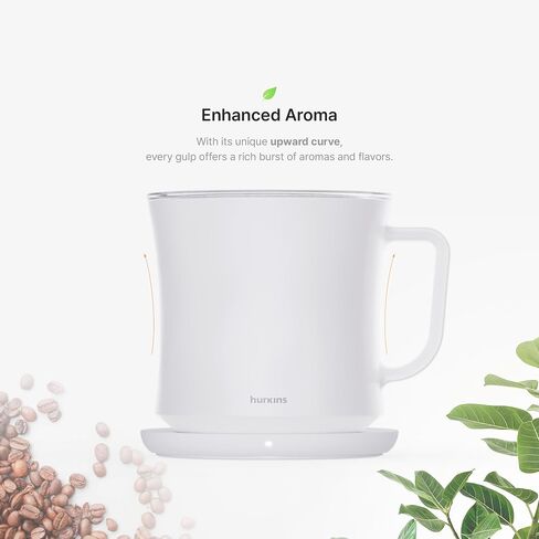 Smug, up to 149℉ Coffee Mug Warmer & Mug & pctg Lid Set, self Heated Cup with Wireless Charging Function, Office/Home for Desk. (Grande Black) in Saudi Arabia
