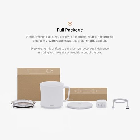 Smug, up to 149℉ Coffee Mug Warmer & Mug & pctg Lid Set, self Heated Cup with Wireless Charging Function, Office/Home for Desk. (Grande Black) in Saudi Arabia