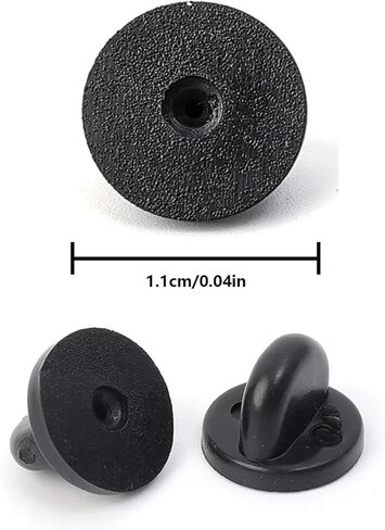 100 Pcs Butterfly Clutch and PVC Rubber Pin Backings, Replacement Fasteners for Lapel Pins and Uniform Badges - Black, Boxed in Saudi Arabia