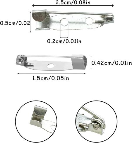 240 قطعة دبوس قفل بروش للمشاريع الحرفية شارة شارة اقتباسات صنع الصدار وعلامات الأسماء (15 مم/25 مم لكل 120) in Kuwait