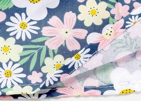 SMILING PINKER Baby Toddler Girls Summer Ditsy Floral Cotton Dresses Square Neck Puff Sleeve Bow Belted Dress in Kuwait