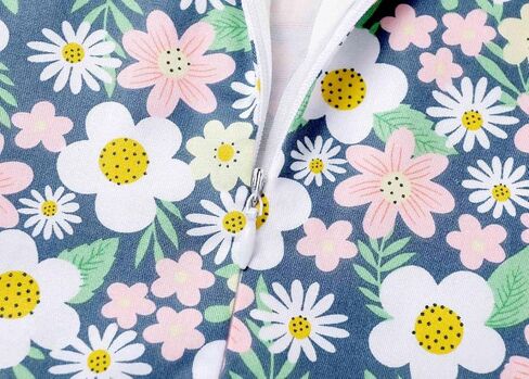 SMILING PINKER Baby Toddler Girls Summer Ditsy Floral Cotton Dresses Square Neck Puff Sleeve Bow Belted Dress in Kuwait