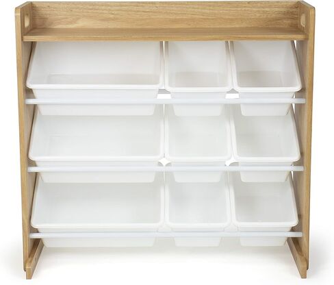 منظم ألعاب Humble Crew مع رف و9 صناديق تخزين، لون إسبريسو/أبيض in Kuwait