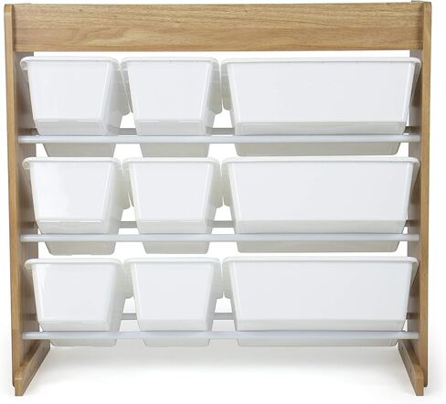 منظم ألعاب Humble Crew مع رف و9 صناديق تخزين، لون إسبريسو/أبيض in Kuwait