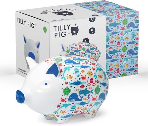 صندوق نقود بتصميم على شكل خنزير من السيراميك للأطفال تحت البحر من تيلي بيج in Kuwait