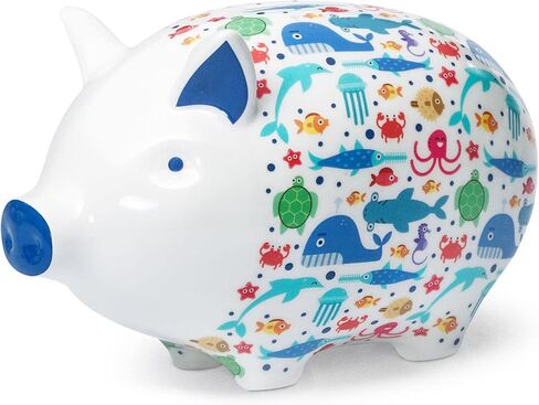 صندوق نقود بتصميم على شكل خنزير من السيراميك للأطفال تحت البحر من تيلي بيج in Kuwait