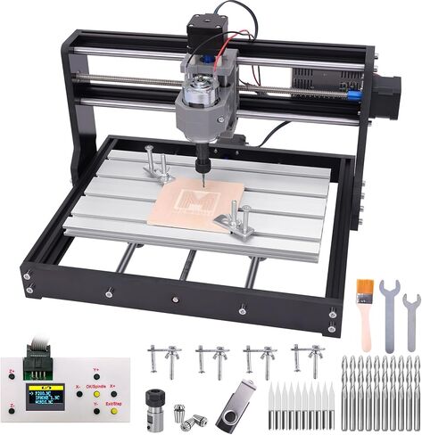 مجموعة أدوات جهاز التوجيه mcwdoit CNC، 3018 Pro GRBL Control 3 محاور آلة طحن النقش DIY، مجموعة أدوات قطع نحت سطح المكتب للخشب الأكريليك البلاستيك PCB MDF، منطقة عمل XYZ 11.8 * 7.1 * 1.8 بوصة in Kuwait