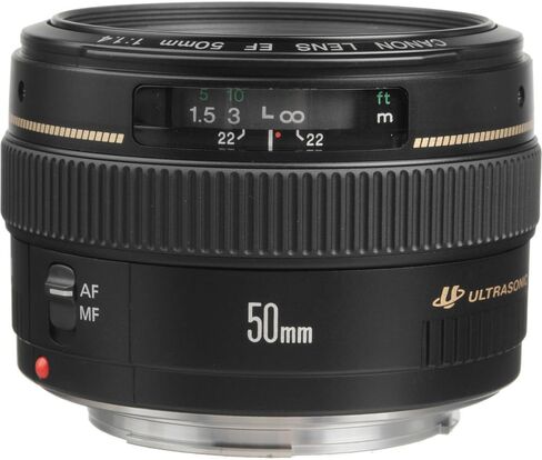 Canon EF 50mm f/1.4 USM Lens (2515A003) + Filter Kit + Backpack + 64GB Card + Lens Pouch + Card Reader + Flex Tripod + Memory Wallet + Cap Keeper + Cleaning Kit + Hand Strap + More (Renewed) in Saudi Arabia