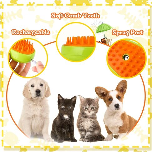 فرشاة بخارية للقطط من أوفيروش، 3 في 1 فرشاة للقطط مشبع بالبخار للتساقط، فرشاة للتنظيف الذاتي للقطط بالبخار، فرشاة متعددة الوظائف للعناية بالقطط، أداة إزالة شعر الحيوانات الأليفة للقطط الصغيرة والكلاب الصغيرة ذات الشعر الطويل والقصير in Kuwait