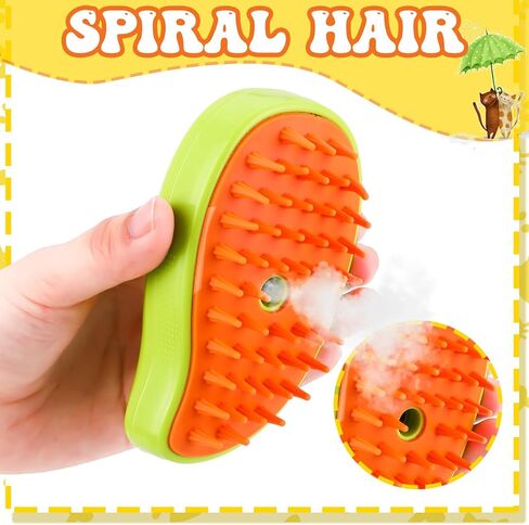 فرشاة بخارية للقطط من أوفيروش، 3 في 1 فرشاة للقطط مشبع بالبخار للتساقط، فرشاة للتنظيف الذاتي للقطط بالبخار، فرشاة متعددة الوظائف للعناية بالقطط، أداة إزالة شعر الحيوانات الأليفة للقطط الصغيرة والكلاب الصغيرة ذات الشعر الطويل والقصير in Kuwait