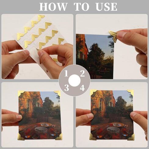 240 Pieces Photo Corners Self Adhesive Picture Corners for Scrapbooking, Photo Mounting Corners for DIY Scrapbook, Album, Journal, 10 Sheets in Saudi Arabia