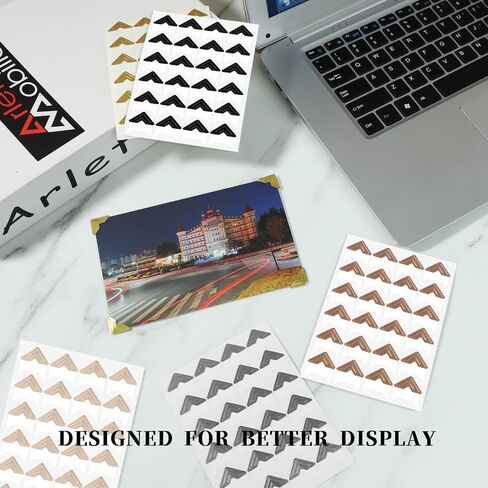 240 Pieces Photo Corners Self Adhesive Picture Corners for Scrapbooking, Photo Mounting Corners for DIY Scrapbook, Album, Journal, 10 Sheets in Saudi Arabia