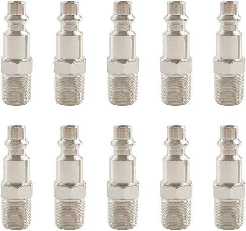 10 قطع من تركيبات خرطوم الهواء، قابس مقرنة هواء ذكر 1/4 بوصة NPT، طقم قابس الهواء - موصل هوائي سريع، تركيبات ضاغط الهواء، طقم قابس، موصل مقبس in Kuwait