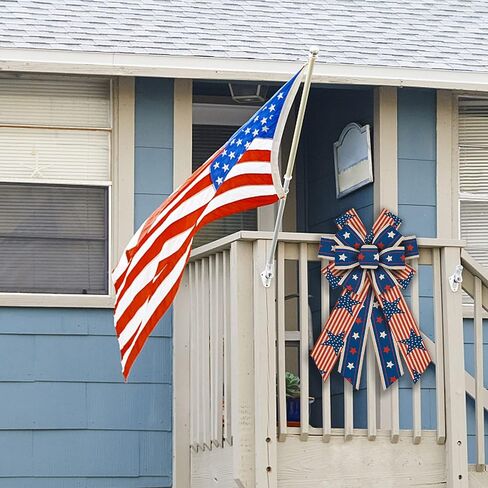 ABTOLS Large Patriotic Wreath Bows, Veteran's Day Star Bows for Wreath Stripe Wreath Bows America Flag Bows for Front Door Labor Day Tree Bows for Indoor Outdoor Decor in Saudi Arabia