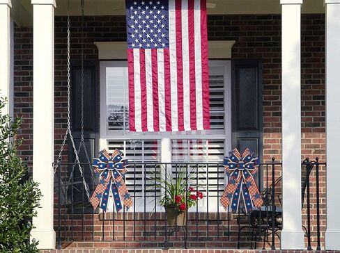 ABTOLS Large Patriotic Wreath Bows, Veteran's Day Star Bows for Wreath Stripe Wreath Bows America Flag Bows for Front Door Labor Day Tree Bows for Indoor Outdoor Decor in Saudi Arabia