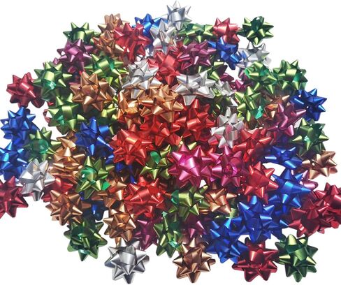 2 Inch Gift Bows, 100PCS Small Star Bows for Gift Wrapping and Presents, Multi Color Gift Wrap Bow for Party, Holidays, Easter, Birthdays, Baby Showers in Kuwait