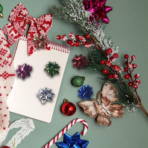 2 Inch Gift Bows, 100PCS Small Star Bows for Gift Wrapping and Presents, Multi Color Gift Wrap Bow for Party, Holidays, Easter, Birthdays, Baby Showers in Kuwait