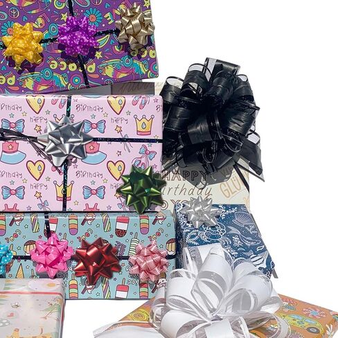 2 Inch Gift Bows, 100PCS Small Star Bows for Gift Wrapping and Presents, Multi Color Gift Wrap Bow for Party, Holidays, Easter, Birthdays, Baby Showers in Kuwait