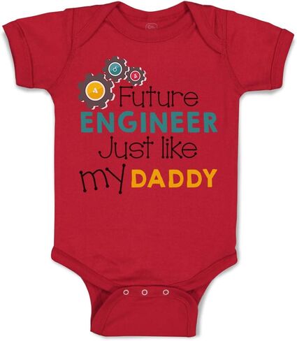 Custom Baby Bodysuit Future Engineer Like My Daddy Dad Father's Day Funny Cotton in Kuwait