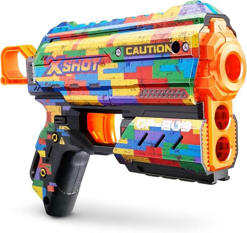 مسدس X-Shot Skins Flux Blaster مع 16 سهمًا - Beast Out Skin (عبوتان) من ZURU، سهولة إعادة التحميل، تقنية Air Pocket Dart، لعبة مسدس إسفنجي للأطفال والمراهقين والبالغين in Kuwait