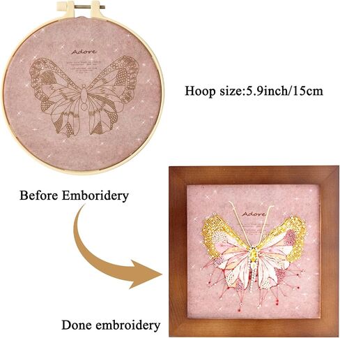 Shanranplus Embroidery Kit for Beginners, Cross Stitch Kits for Adults with Instructions,Needle Point Kits for Adults,Crafts for Adults,Hobby Kits for Adults in Saudi Arabia
