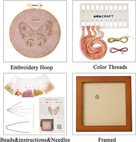 Shanranplus Embroidery Kit for Beginners, Cross Stitch Kits for Adults with Instructions,Needle Point Kits for Adults,Crafts for Adults,Hobby Kits for Adults in Saudi Arabia