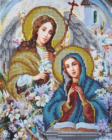 مجموعة تطريز بالخرز من AllAboutEmbroideryUA، مجموعة نسيج يدوية بإبرة الإعلان، أيقونة دينية in Kuwait