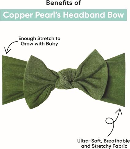 Copper Pearl Baby Bows: Stylish Headbands for Baby Girls, Premium Soft and Stretchy Baby Headbands, Perfect for Newborns, Trendy Designs - Belle in Saudi Arabia