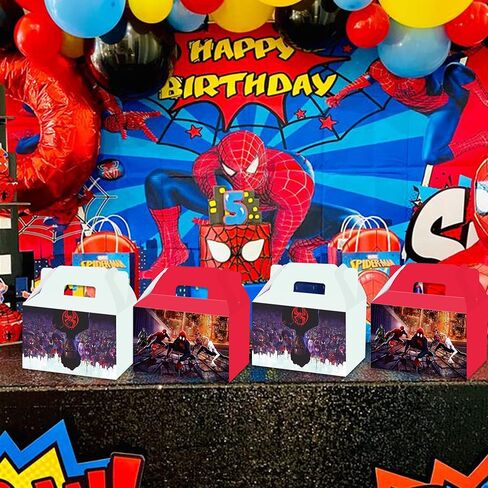 Hbavfihnbg Spidey Party Favors Boxs Treat Boxs With Handle For Spidey Party Favors Spidey Theme Birthday Goody Boxs Spidey Party Decorations Supplies in Kuwait
