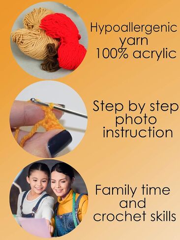 Crochet Craft Kit CAT, Arts and Crafts for Teens and Adults, All Materials Included, Step by Step Illustrated Instructions with 45 Pictures, Hypoallergenic Yarn in Saudi Arabia