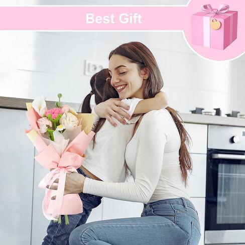 Elecpioneev 8 قطع باقة زهور القرنفل المحبوكة، زهور محبوكة للديكور، طقم كروشيه لعيد الأم، هدية عيد ميلاد وعيد الحب in Kuwait