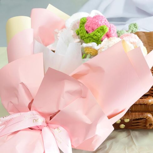 Elecpioneev 8 قطع باقة زهور القرنفل المحبوكة، زهور محبوكة للديكور، طقم كروشيه لعيد الأم، هدية عيد ميلاد وعيد الحب in Kuwait