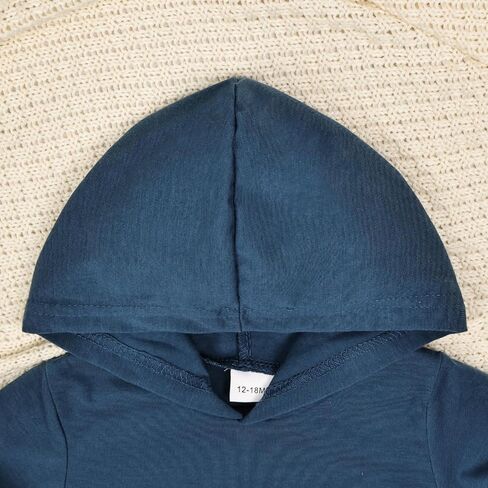 بيبي بوي ملابس طفل ملابس الصيف قصيرة الأكمام مقنعين المرقعة تي شيرت كامل وجيب طقم بناطيل رجالي 12 شهرًا-4T in Kuwait