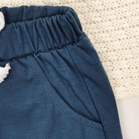 بيبي بوي ملابس طفل ملابس الصيف قصيرة الأكمام مقنعين المرقعة تي شيرت كامل وجيب طقم بناطيل رجالي 12 شهرًا-4T in Kuwait