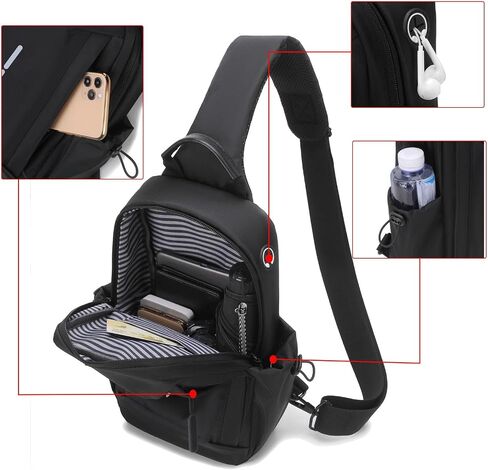 Kilunnyu Crossbody Shoulder Sling Backpack Multipurpose Adjustable left or right Travel Hiking Chest Bag For Cycling in Saudi Arabia