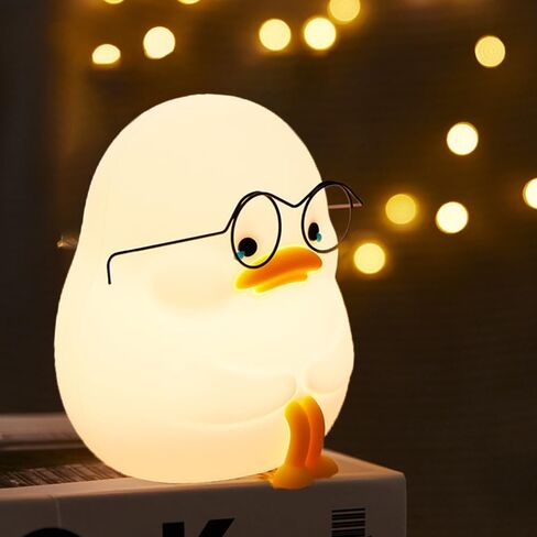 Sapouni Duck Light، ضوء ليلي من السيليكون مع 7 ألوان متغيرة، مصباح غرفة نوم 3 مستويات خافت للحضانة، مصباح لمس موقوت، مصباح حيوانات لغرفة النوم، تحكم باللمس، قابل لإعادة الشحن، ديكور منزلي، هدايا in Saudi Arabia