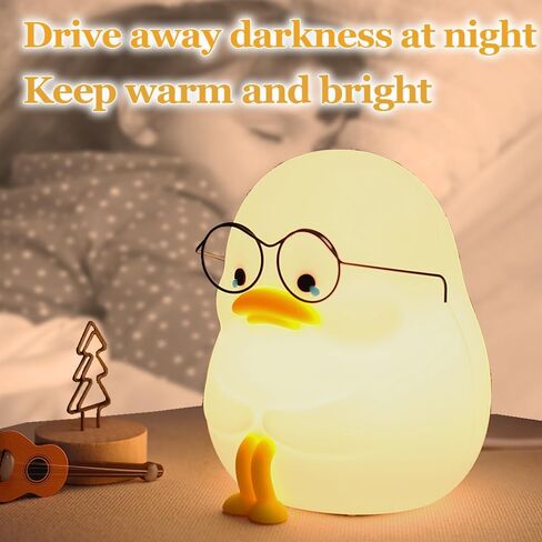 Sapouni Duck Light، ضوء ليلي من السيليكون مع 7 ألوان متغيرة، مصباح غرفة نوم 3 مستويات خافت للحضانة، مصباح لمس موقوت، مصباح حيوانات لغرفة النوم، تحكم باللمس، قابل لإعادة الشحن، ديكور منزلي، هدايا in Saudi Arabia