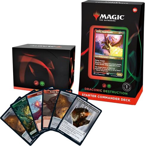 Magic: The Gathering Starter Commander Deck – Draconic Destruction (Red-Green) | Ready-to-Play Deck for Beginners and Fans | Ages 13+ | Collectible Card Games in Saudi Arabia