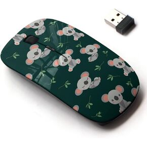 2.4G Wireless Mouse with Cute Pattern Design for All Laptops and Desktops with Nano Receiver - Sleeping Koala Bear