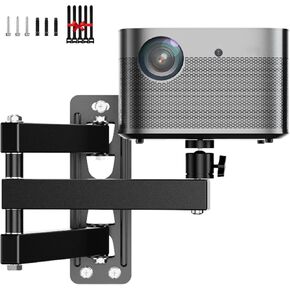 Foldable Projector Wall Mount Universal Adjustable Wall Projector Mount 1/4" Screw, Adjustable Tilt&Swivel Hanging Projector Holder Wall Mount Hanger Rack Stand for Mini Projector with Cable Ties