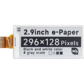 Waveshare 2.9inch E-Ink Raw Display Compatible with Raspberry Pi 4B/3B+/3B/2B/B+/A+/Zero/Zero W/WH/Zero 2W Series Boards 296x128 Resolution with SPI Interface Without PCB Supports Partial Refresh