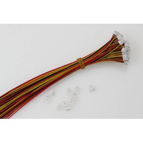 HSF 20 Sets 28 AWG JST MX 1.25mm 3 Pin Single Header Male Connector Plug with 150mm Red Black Yellow Terminal Connector Wire Cable and Motherboard Connector for Flash Lights, LED Lights, Toys etc