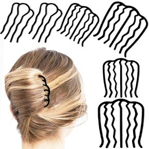 6 Piece Metal Hair Side Combs Hair Fork Clip Teeth Hair Pin Stick for Updo Bun, U Shape Hair Combs for Vintage Hairstyle Hair Accessories